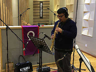 Ah-Q Jazz Arkestra Liu Xiaoguang at MaxTeam Recording Studio, January 2018